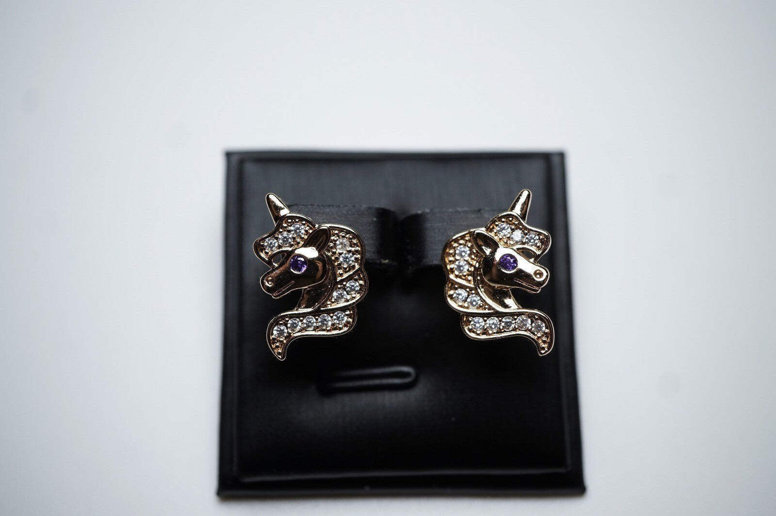 Einhorn-Ohrringe mit Rosegold vergoldet für Mädchen20