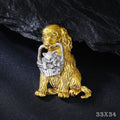 Brosche GoldenRetrieverMotiv, hochwertige HerrenAnzugCorsage mit Tiermotiv0