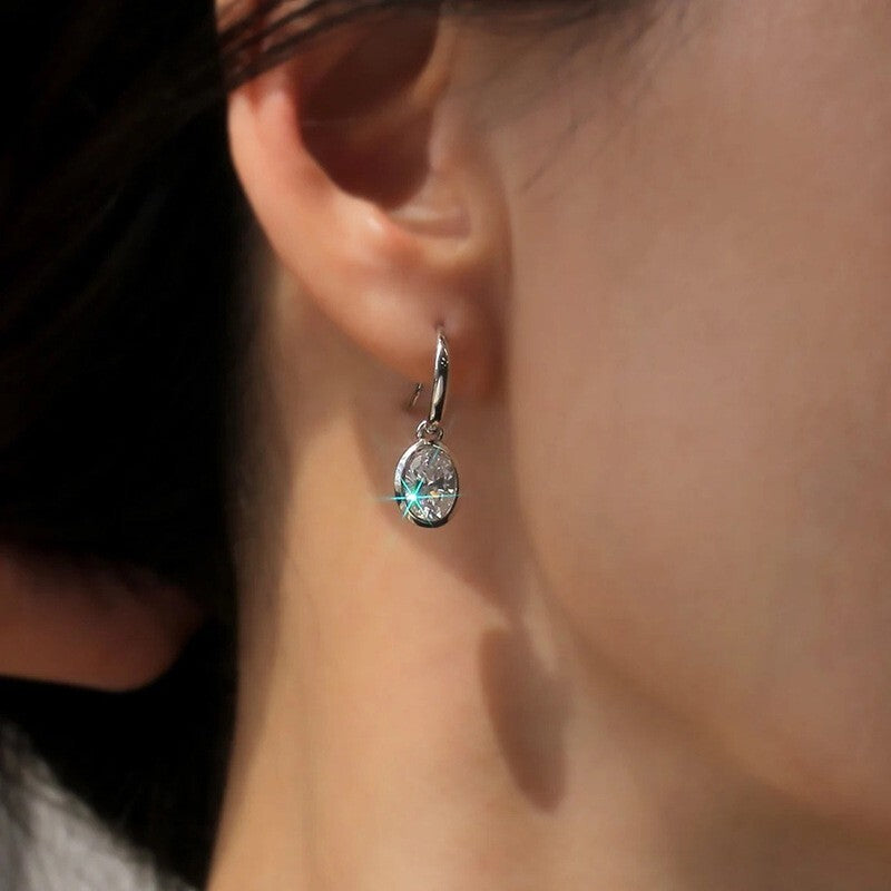 Damen Ohrringe mit ZirkoniaIntarsien für Frauen glänzendes Temperament elegant2