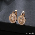 Luxus Damen Ohrringe 585RG Roségold Blumen Weiß CZ für Damen Geschenk Schmuck0
