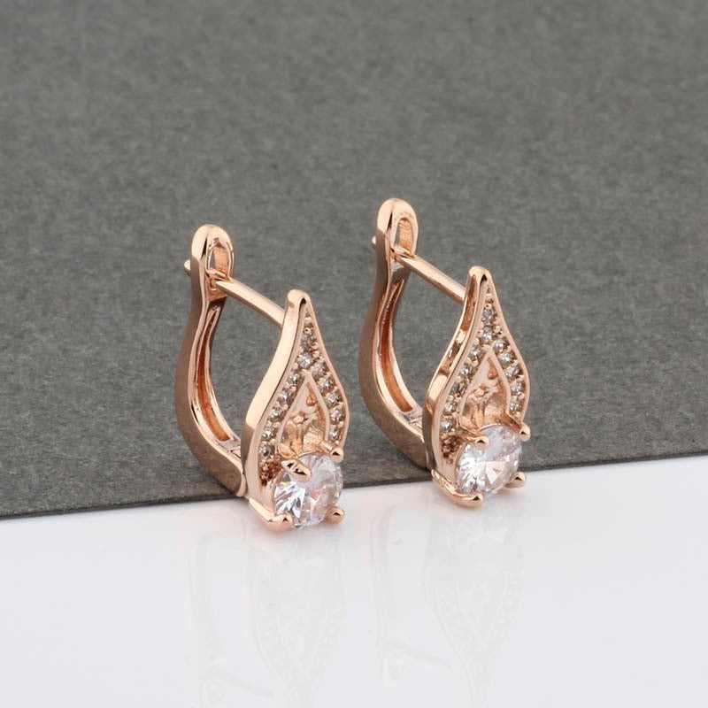 Luxus Ohrringe Roségold für Damen, ZirkonOhrringe für festliche Anlässe,Schmuck0