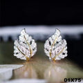 Luxus Ohrringe Creole Blatt Design Voll Gepflastert Gold 18K vergoldet Hochzeit0