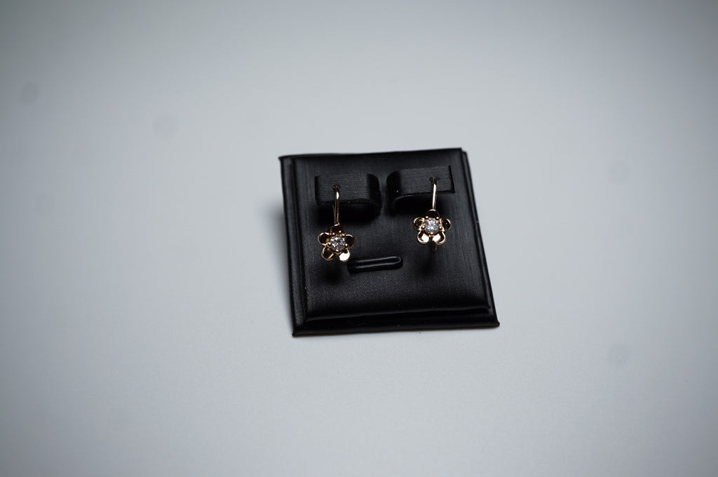 Zierliche Blumen Ohrringe für Mädchen und Frauen14K Rose Gold (vergoldet) Baumel4