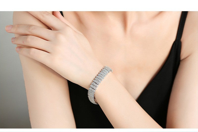 Damen Tennis Armband Bracelet 18K weiss gold mit Natürlich AAA Zirkon Kristalle7