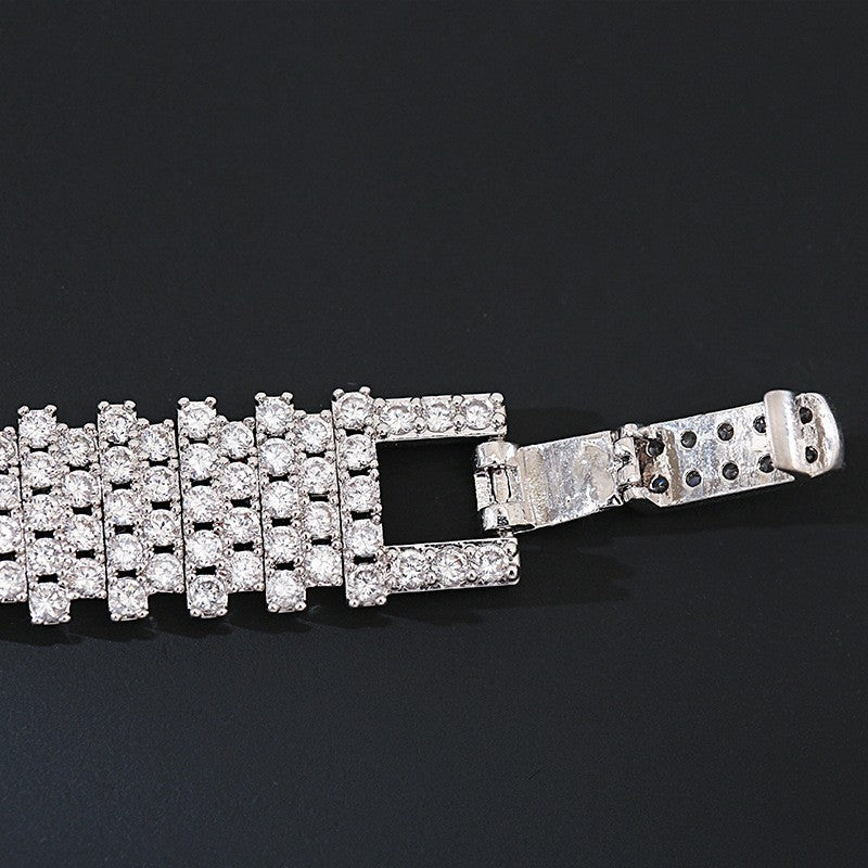 Damen Tennis Armband Bracelet 18K weiss gold mit Natürlich AAA Zirkon Kristalle5