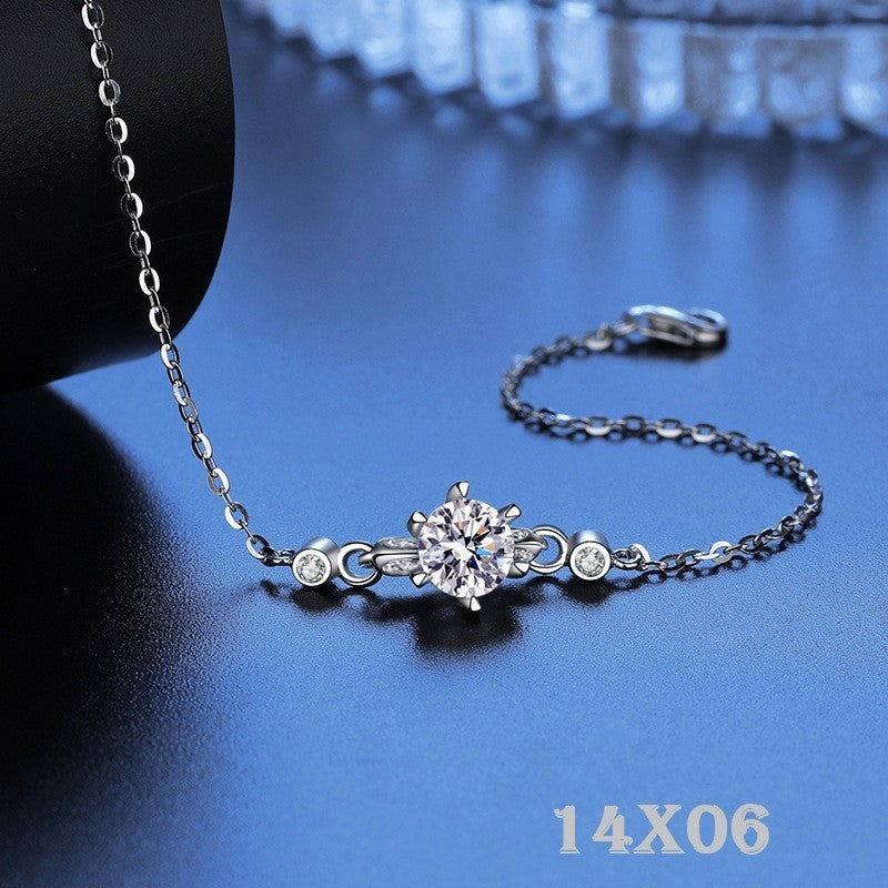 Damen Armband aus 925er Sterlingsilber mit sechs Krappen, einzigartiges Design4