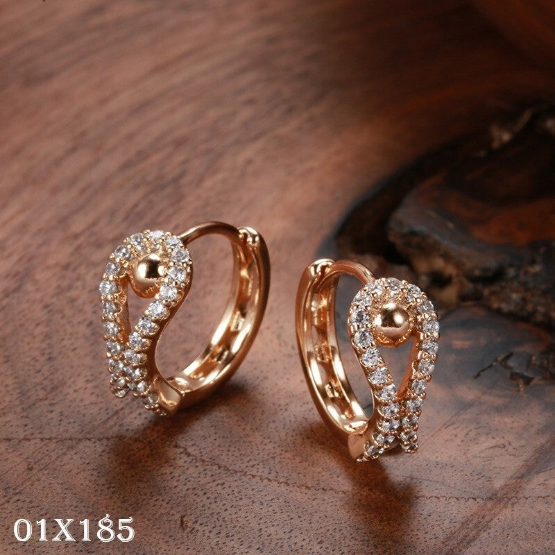 RomantischeDamen Ohrringe 585R Roségold, modische und exquisite geometrische Ohr0