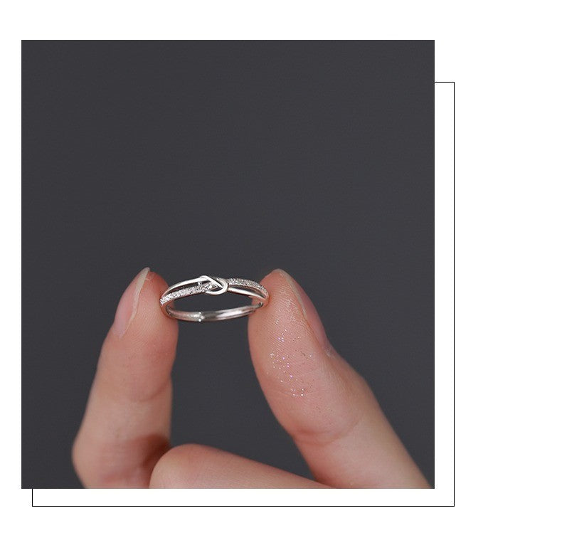 Damen Ring 925 Sterling Silber, leichtes LuxusNischendesign, modisch, verstellb0