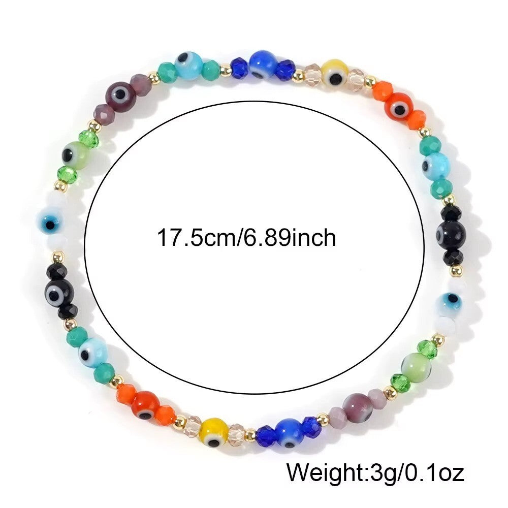 Handgefertigtes TeufelsaugeKristallFlachperlen armband für Mädchen3