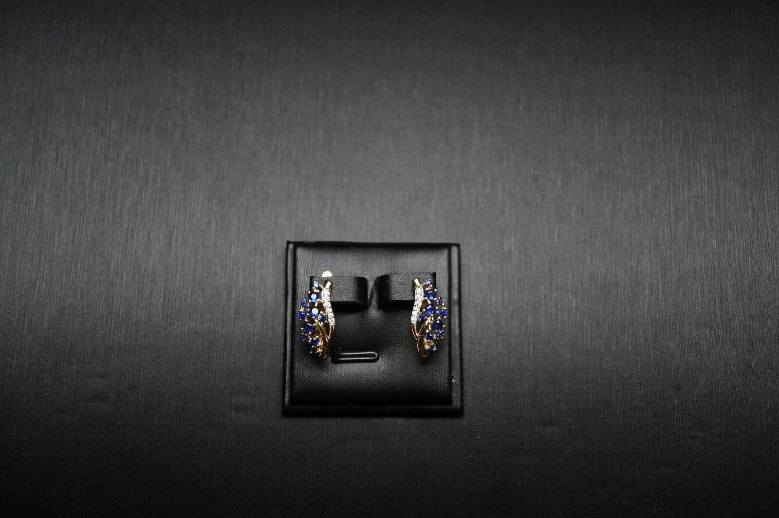 Damen Ohrringe blaue und weiße Blumen mit Zirkonia in Roségold (vergoldet)9