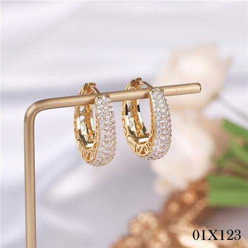 Luxus Damen Ohrringe Creole 18K Gold Französisch galvanik kreative ohrringe0