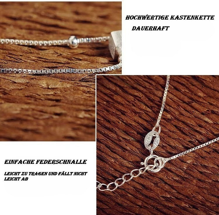 925 Silber Quadrat Kette Fußkettchen für Frauen Schmuck Mädchen Geschenk 22+5c1