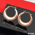 Luxus Damen Creole Ohrringe 585 Rosé Gold plattierte glatte Temperamentpersönlic0