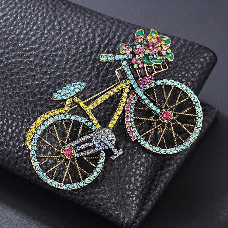FahrradBrosche, KristallStrassBrosche für Damen, VintageFahrradabzeichen9