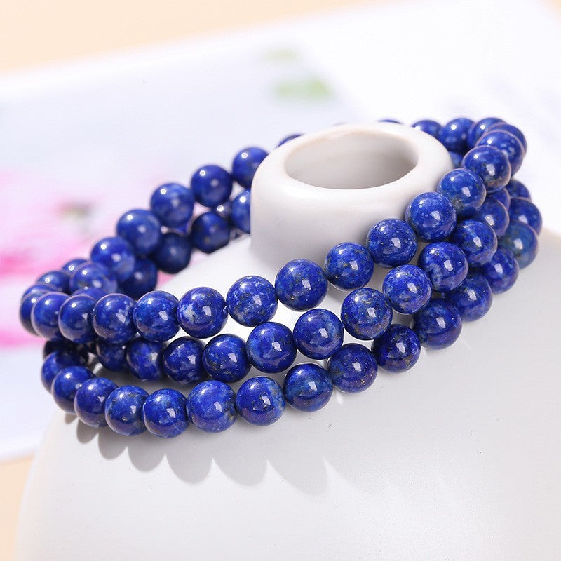 Dreisträngiges Armband 6A Natur Lapislazuli Dreisträngiges Armband Kaiserliches5