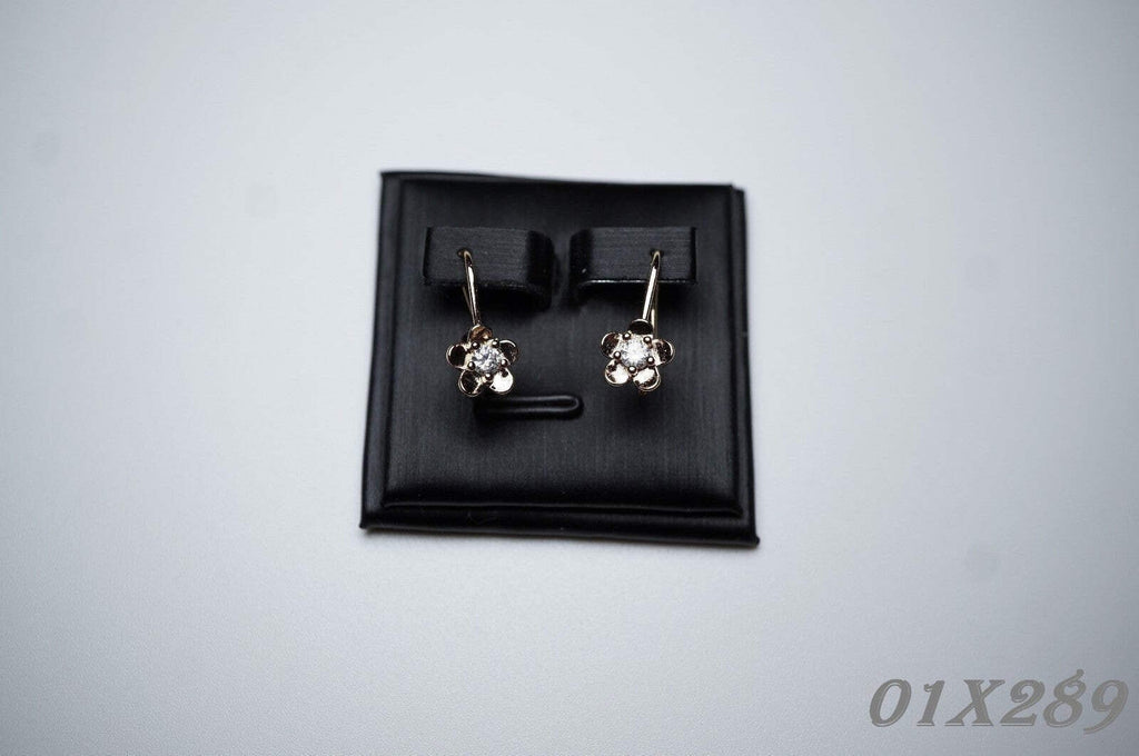 Zierliche Blumen Ohrringe für Mädchen und Frauen14K Rose8