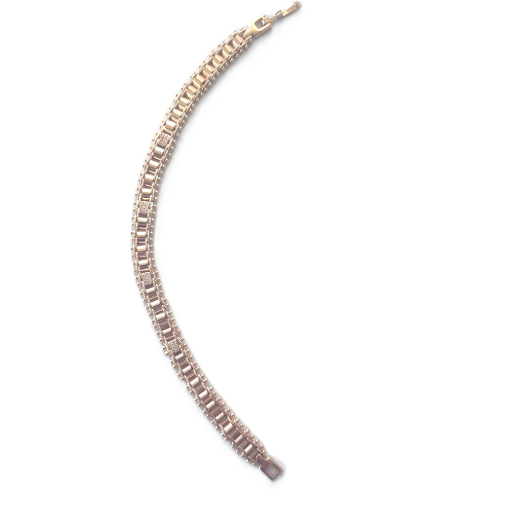 Luxus Damen Armbänder 585RG Naturstein und Kristall Rose Gold 20,5cm4