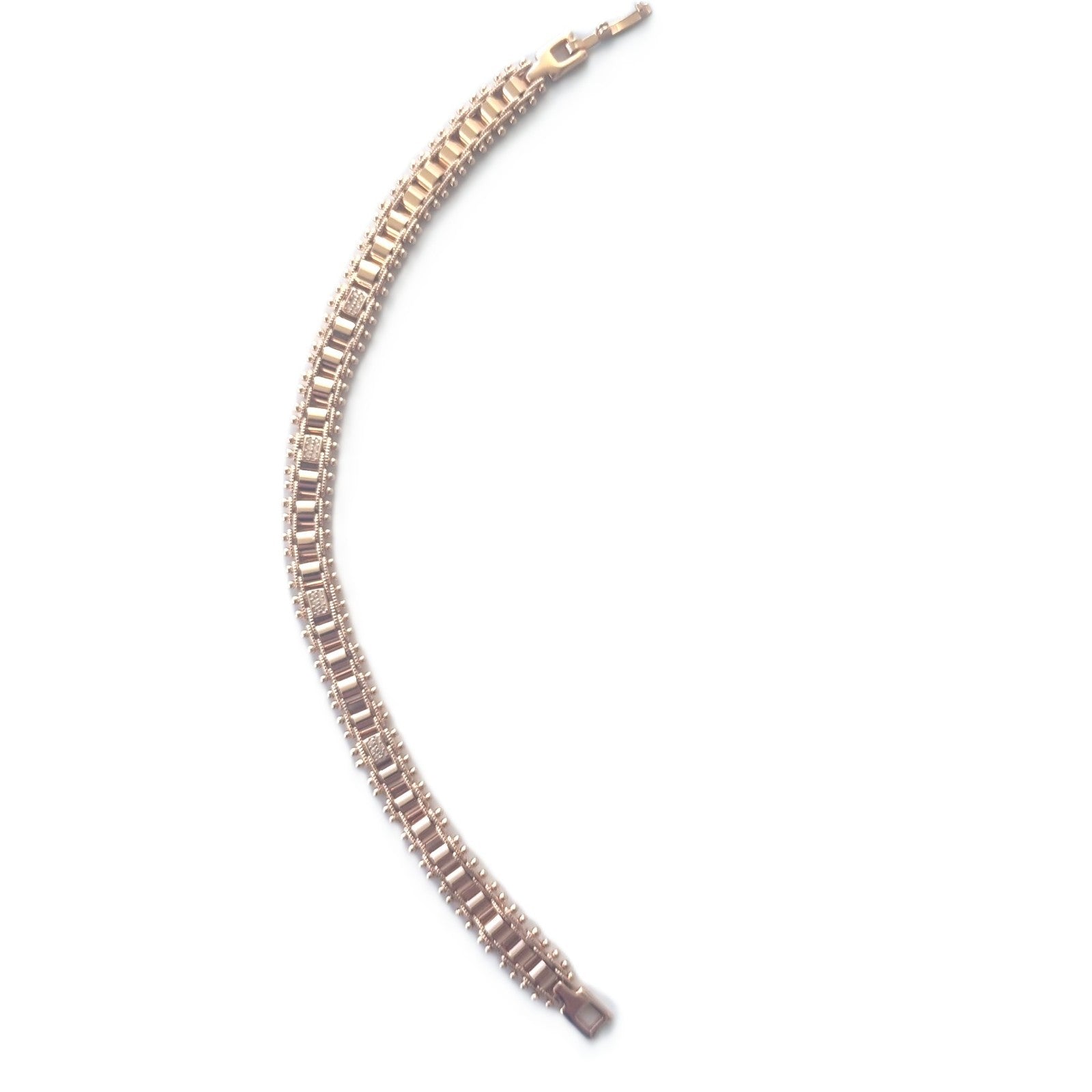 Luxus Damen Armbänder 585RG Naturstein und Kristall Rose Gold 20,5cm4