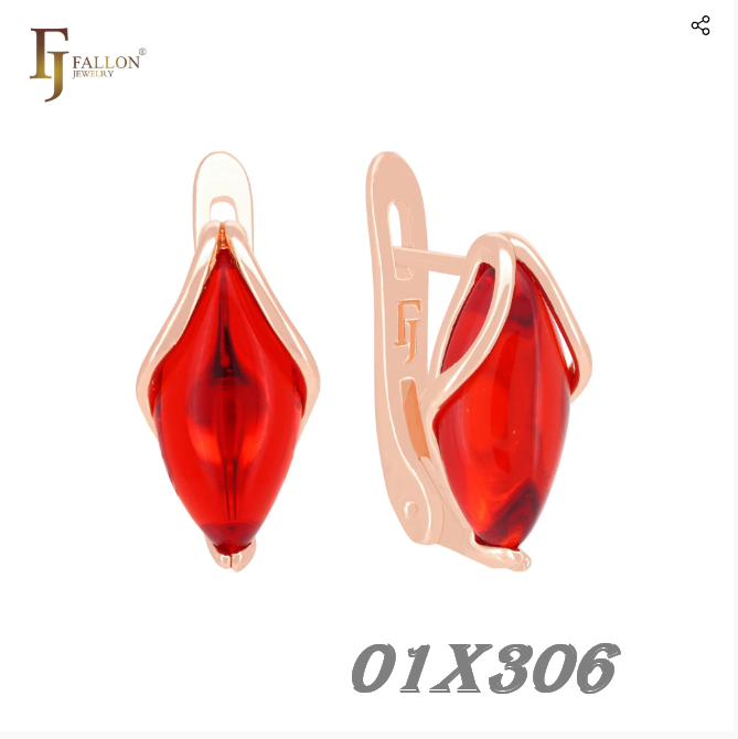 Damen Ohrringe 585 Rose Gold Marquise-Schliff AAA Zirkon Englischer Verschluss5