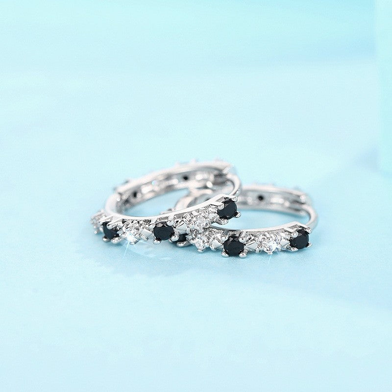 Ohrringe Creole 925er Sterling Silber Zirkonia für Damen, trendige Creolen1