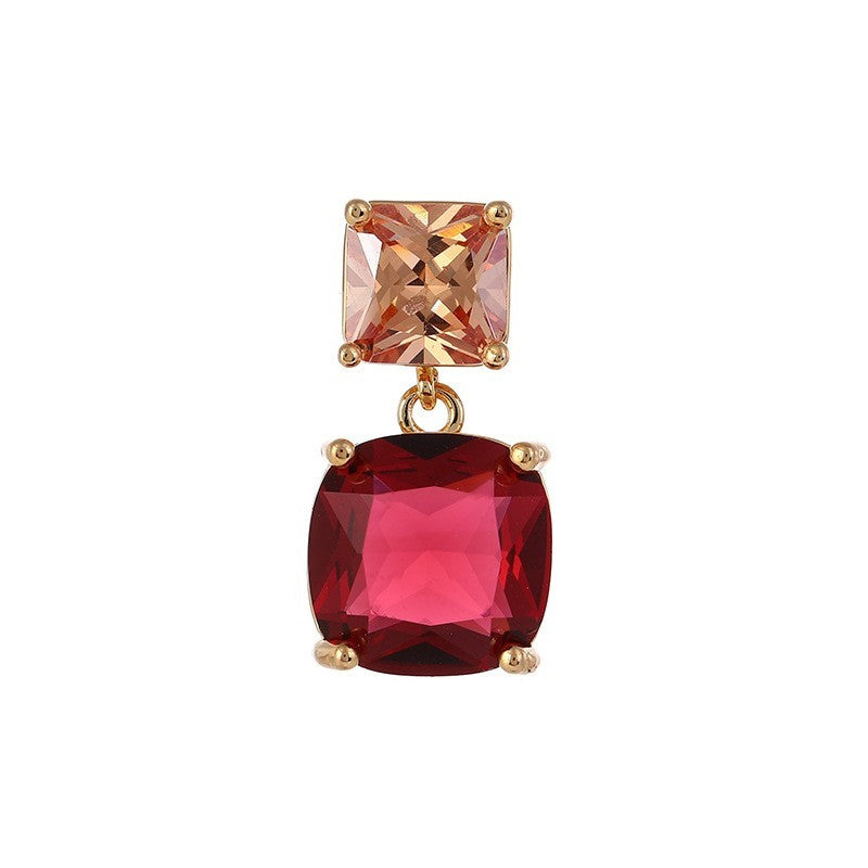 Damen Ohrringe OhrStecker Red Square Gemstone Earrings Women's HighEnd Feeling6