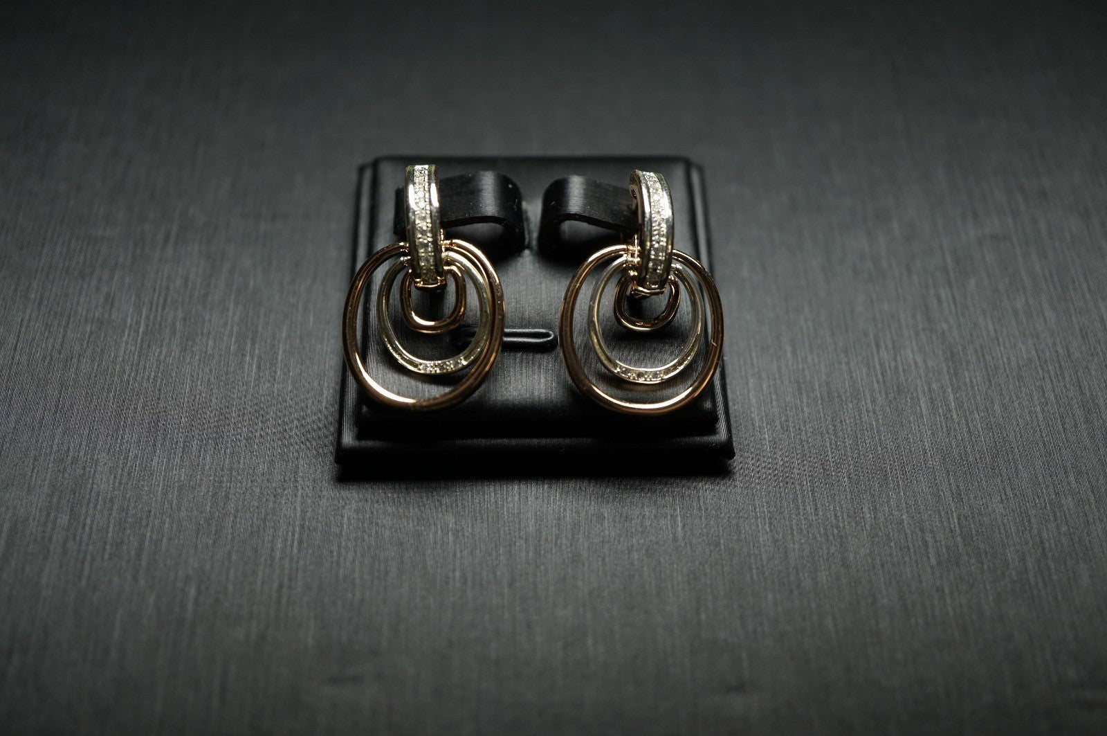 Luxus Damen zweifarbige Ohrringe aus 14-karätigem Roségold hochwertige vergoldet8