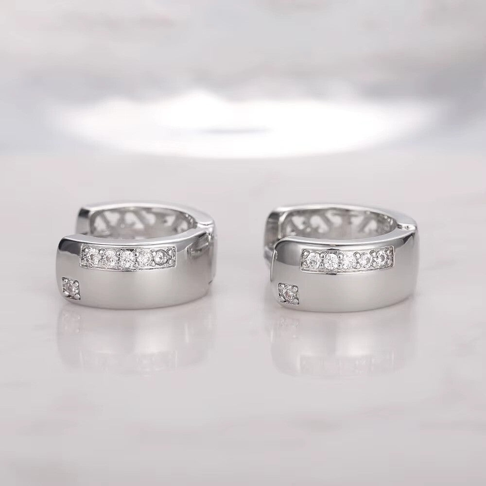 Luxus Damen Ohrringe Creolen Zirkonia Kristalle 925 versilbert  Hochwertiger6