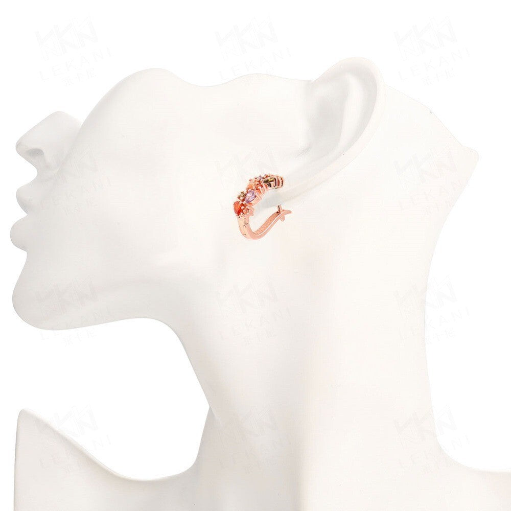 Luxus Damen Ohrringe 585 Rosegold ,Farbig Zirkon Stein Modische bunte AA Zirkon1