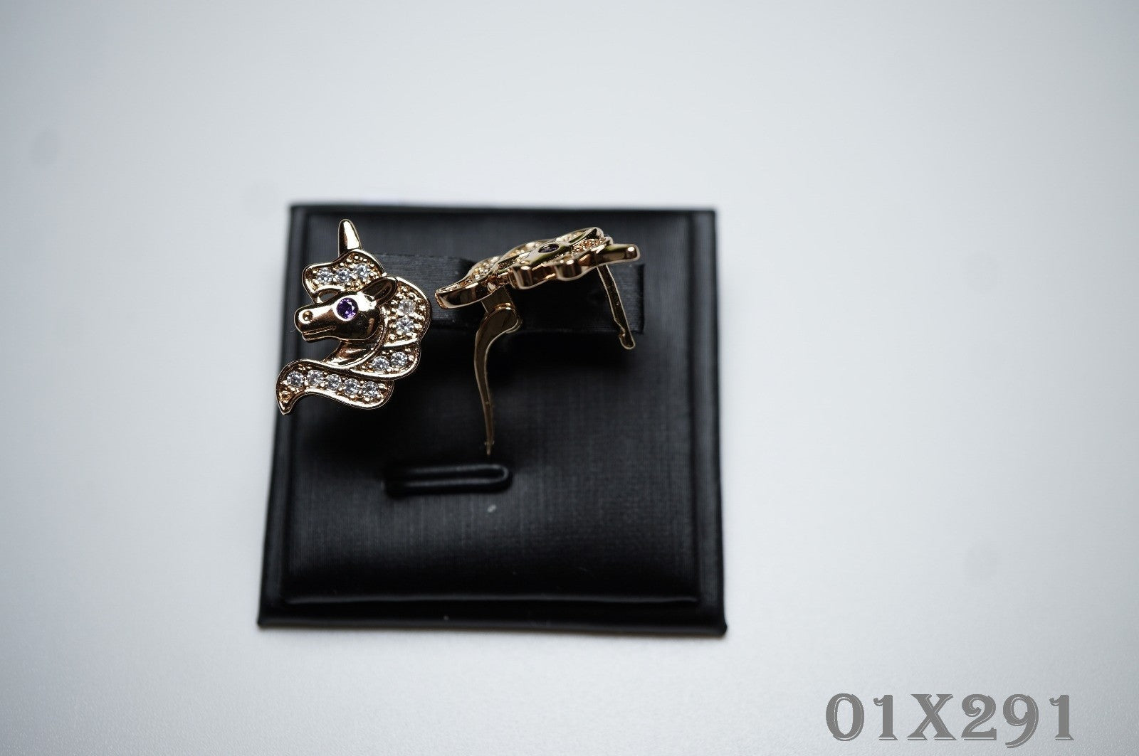 Ohrringe Einhorn Pferde Rose Gold vergoldet Zirkon Mädchen Kinder Damen Ohrhänge19