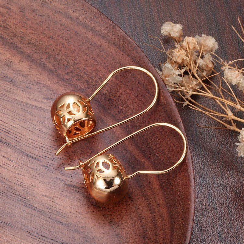 Luxus Ohrringe 585 Rolled Rosé Gold überzogen einfache trend reales gold überzog4