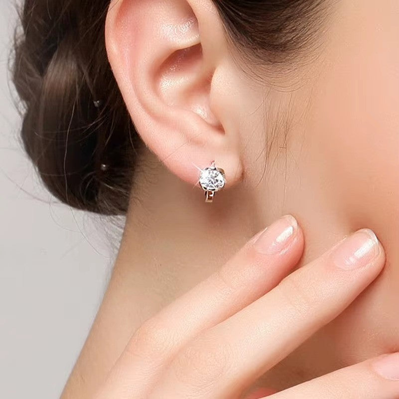 Luxus Damen Ohrringe 925S Sterling Silber Creole mit Zirkonia , Modeschmuck3