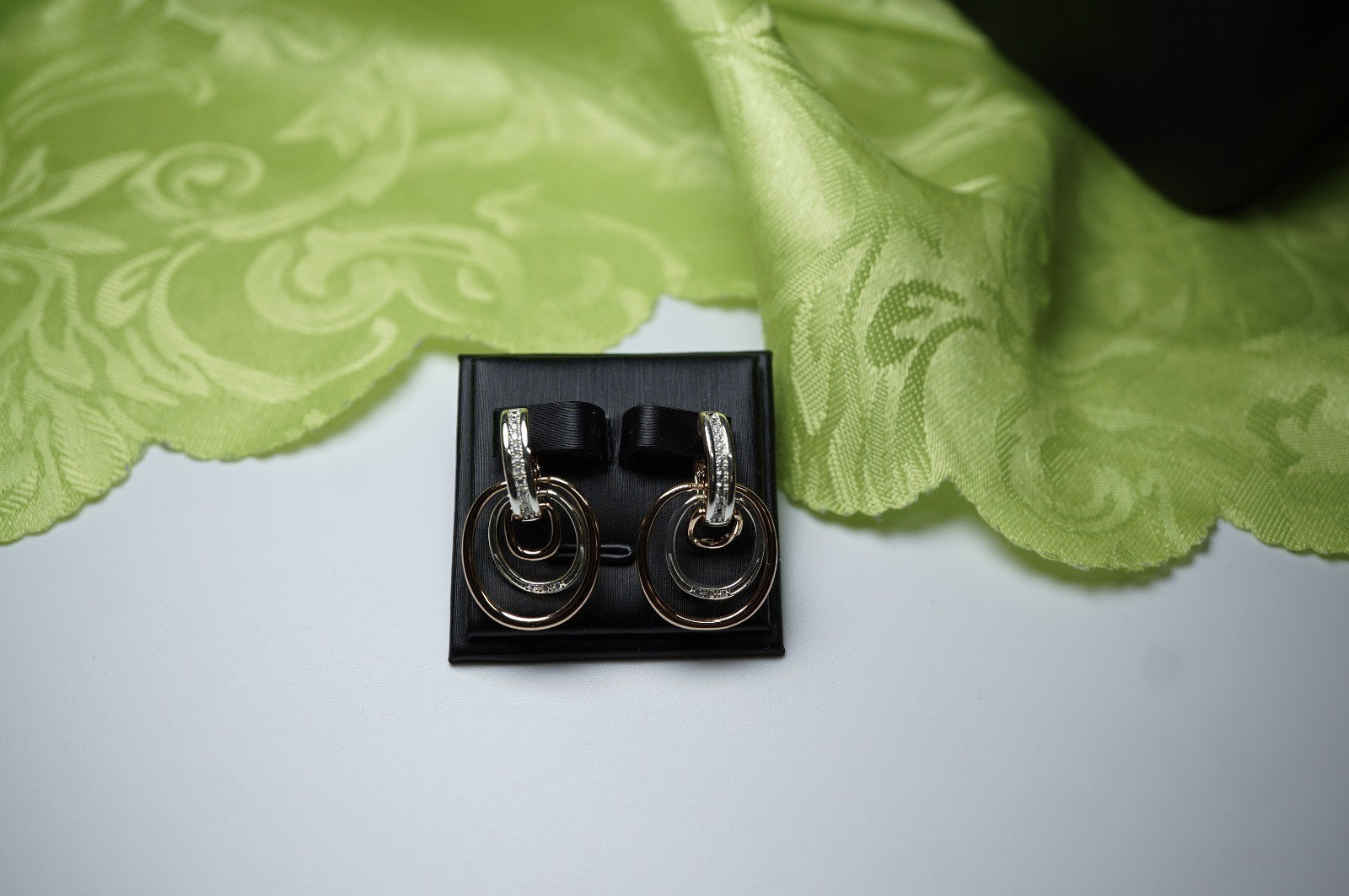 Luxus Damen zweifarbige Ohrringe aus 14-karätigem Roségold hochwertige vergoldet17