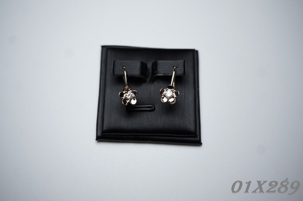 Zierliche Blumen Ohrringe für Mädchen und Frauen14K Rose Gold (vergoldet) Baumel8