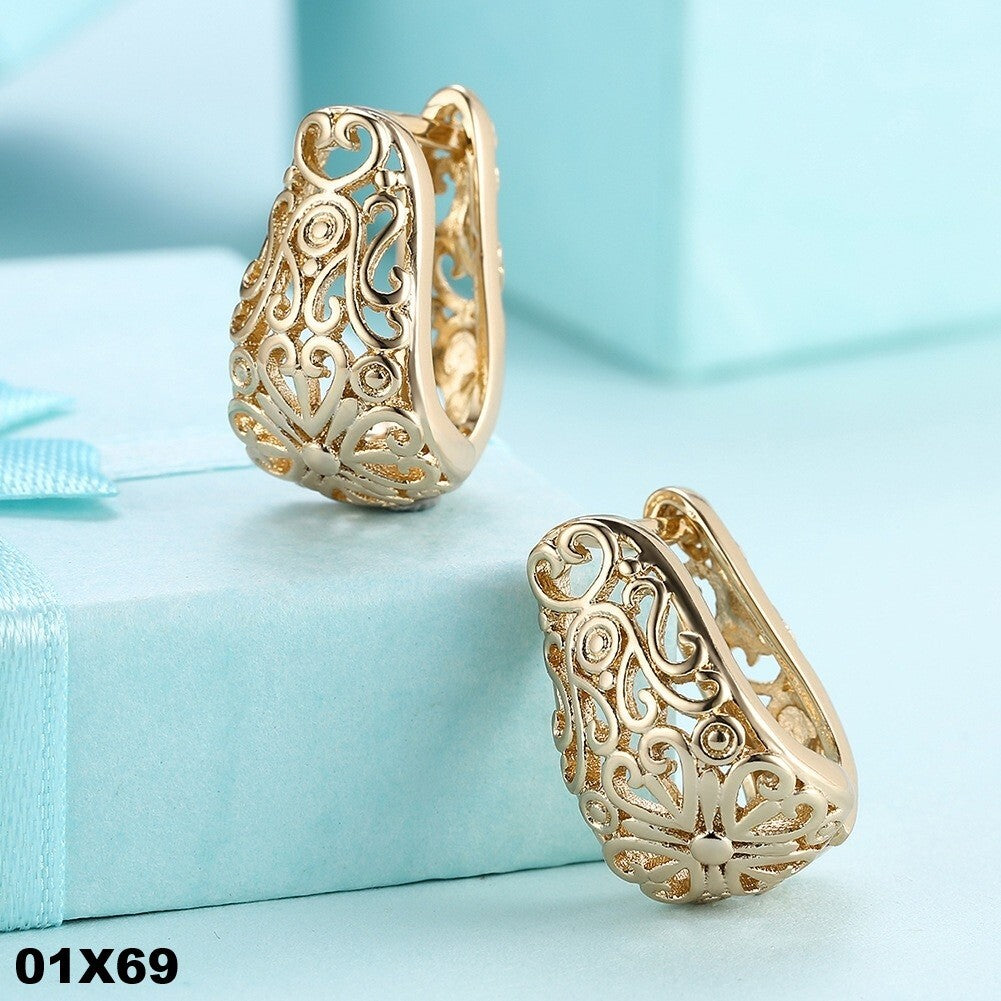 Luxus Gemusterte hohle Ohrringe Ohrhänger Champagnergold Orientalisches Style0