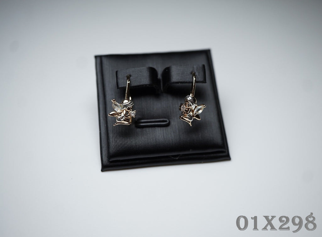 Baby-Engel-Ohrringe mit Drahthaken in zweifarbiger Vergoldung (vergoldet)16