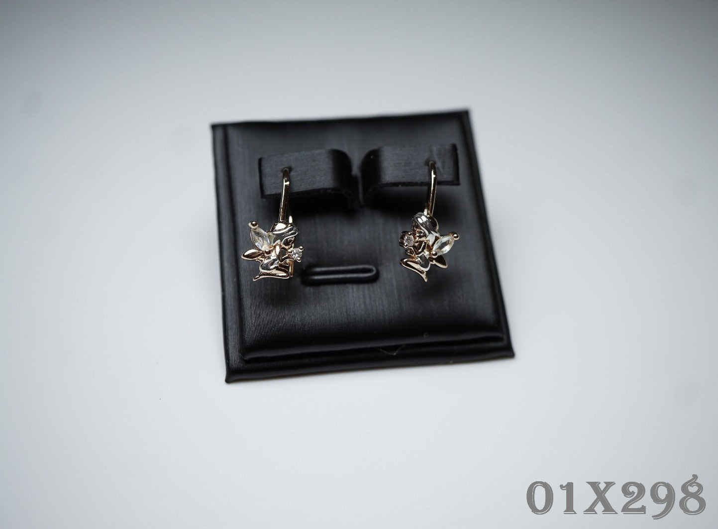 Baby-Engel-Ohrringe mit Drahthaken in zweifarbiger Vergoldung (vergoldet)16