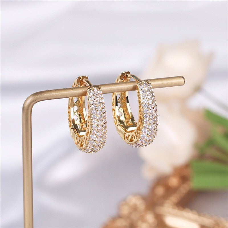 Luxus Damen Ohrringe Creole 18K Gold Französisch galvanik kreative ohrringe5