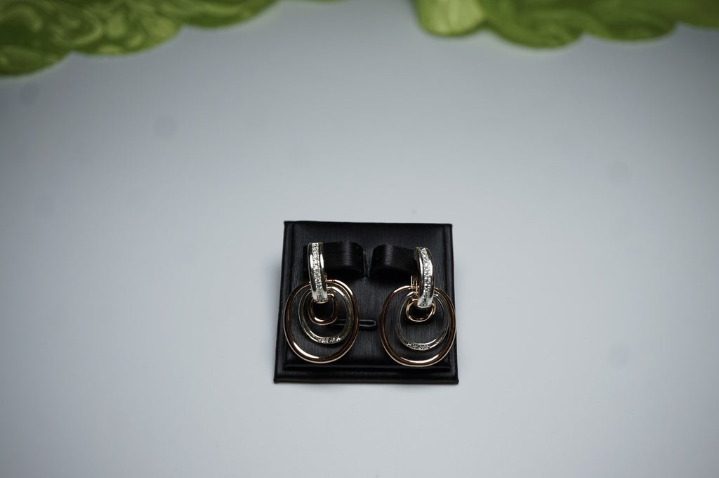 Luxus Damen zweifarbige Ohrringe aus 14-karätigem Roségold hochwertige vergoldet13