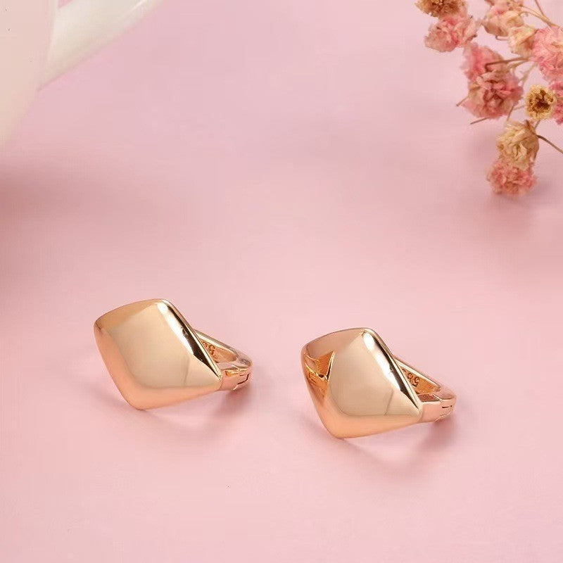 Luxus Damen  Ohrringe Creolen Rot 585 Rolled Roségold überzogen Damen1