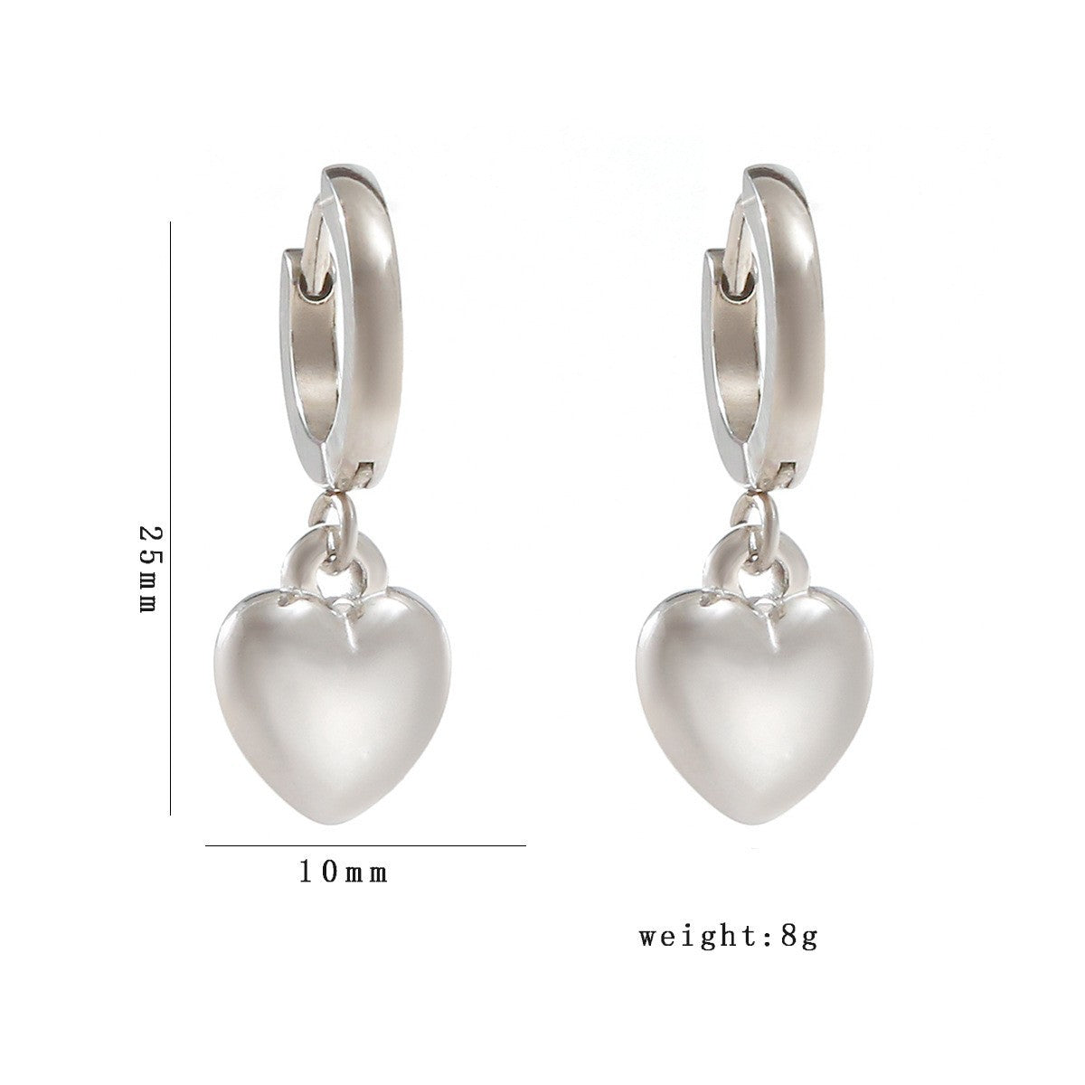 Edelstahl Damen Ohrringe Creole Herz Silber HighEndOhrringe galvanisierte Ohr2