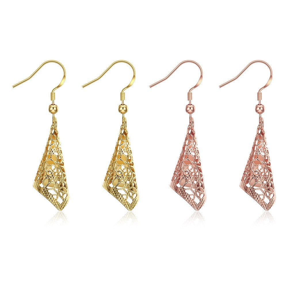 Gold zirkon ohrringe conchförmigen hohl kleine frische romantische stil elegant1