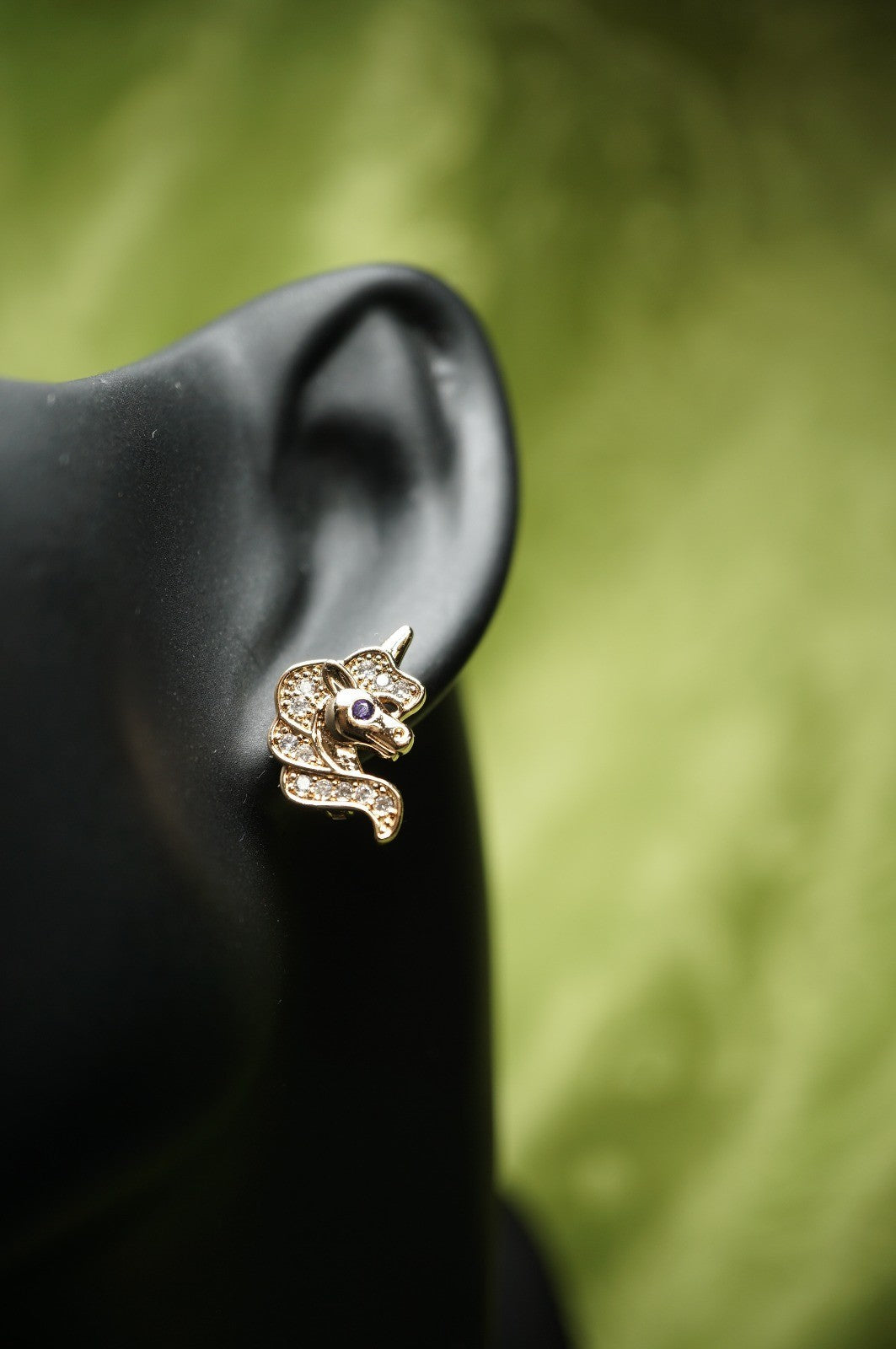 Ohrringe Einhorn Pferde Rose Gold vergoldet Zirkon Mädchen Kinder Damen Ohrhänge12