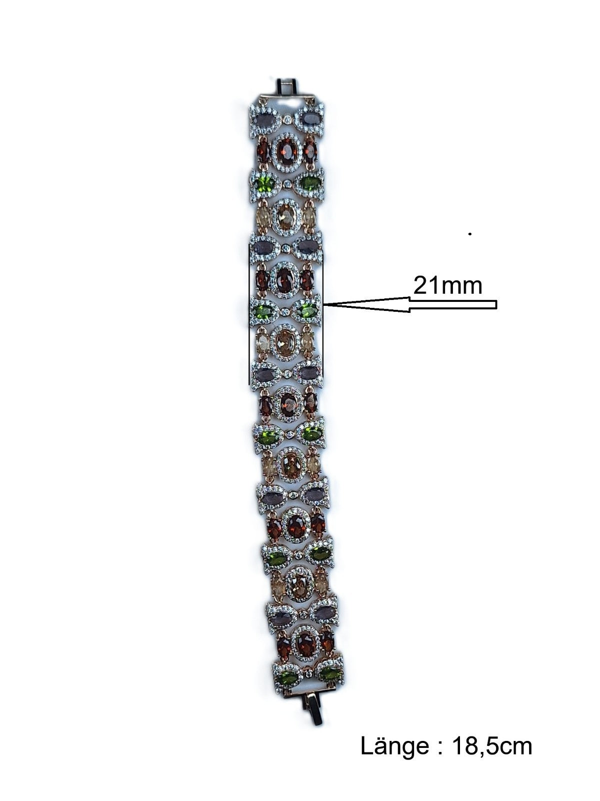 Luxuriöses Damen Armband, Roségold, farbige künstlichen Edelsteinen , Zirkon6