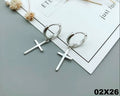Damen Kreuz Ohrringe 925 Sterling Silber Hypoallergene Ohrringe OHRSCHMUCK0