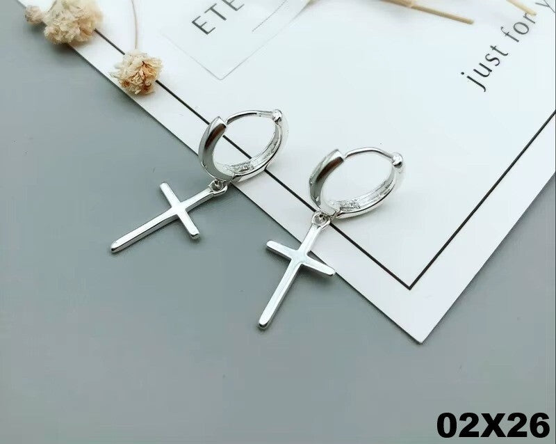 Damen Kreuz Ohrringe 925 Sterling Silber Hypoallergene Ohrringe OHRSCHMUCK0
