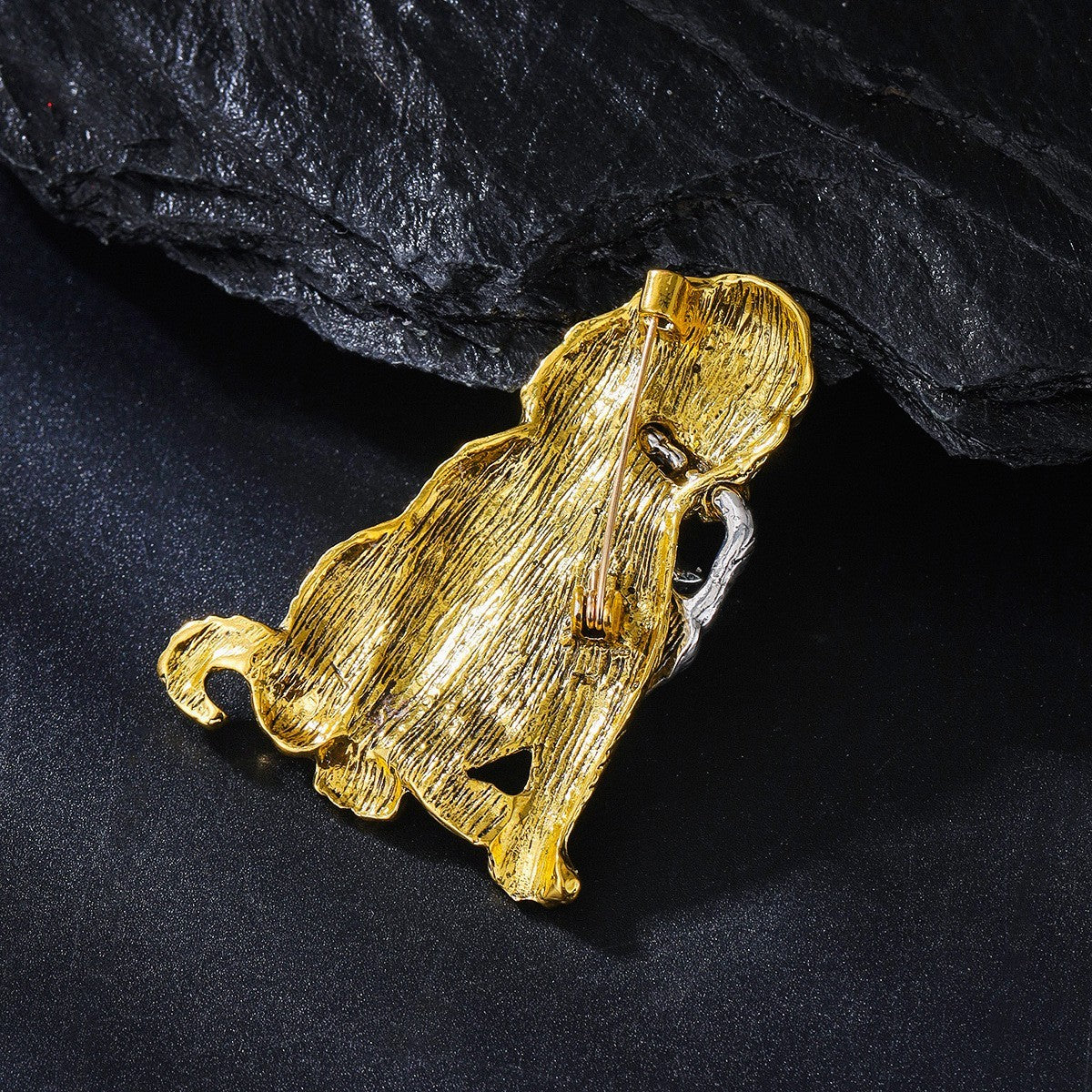 Brosche GoldenRetrieverMotiv, hochwertige HerrenAnzugCorsage mit Tiermotiv2