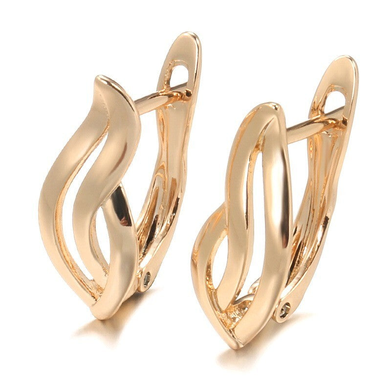 Luxus Ohrringe Creolen 585 Rolled Roségold überzogen Damen Geschenk2