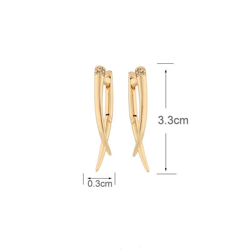 Damen Ohrringe Gold vergoldet gekreuzten Riemen, modische und trendige Ohrringe3