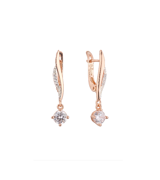 Luxus Damen Ohrringe Rosegold Cluster-Ohrringe in Roségold (vergoldet) Zirkon3