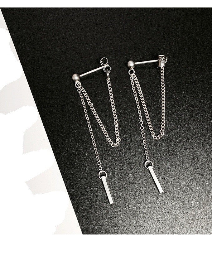 Ohrringe Ohrstecker aus 925er Sterlingsilber, schlichte Ohrstecker mit Quastenve9